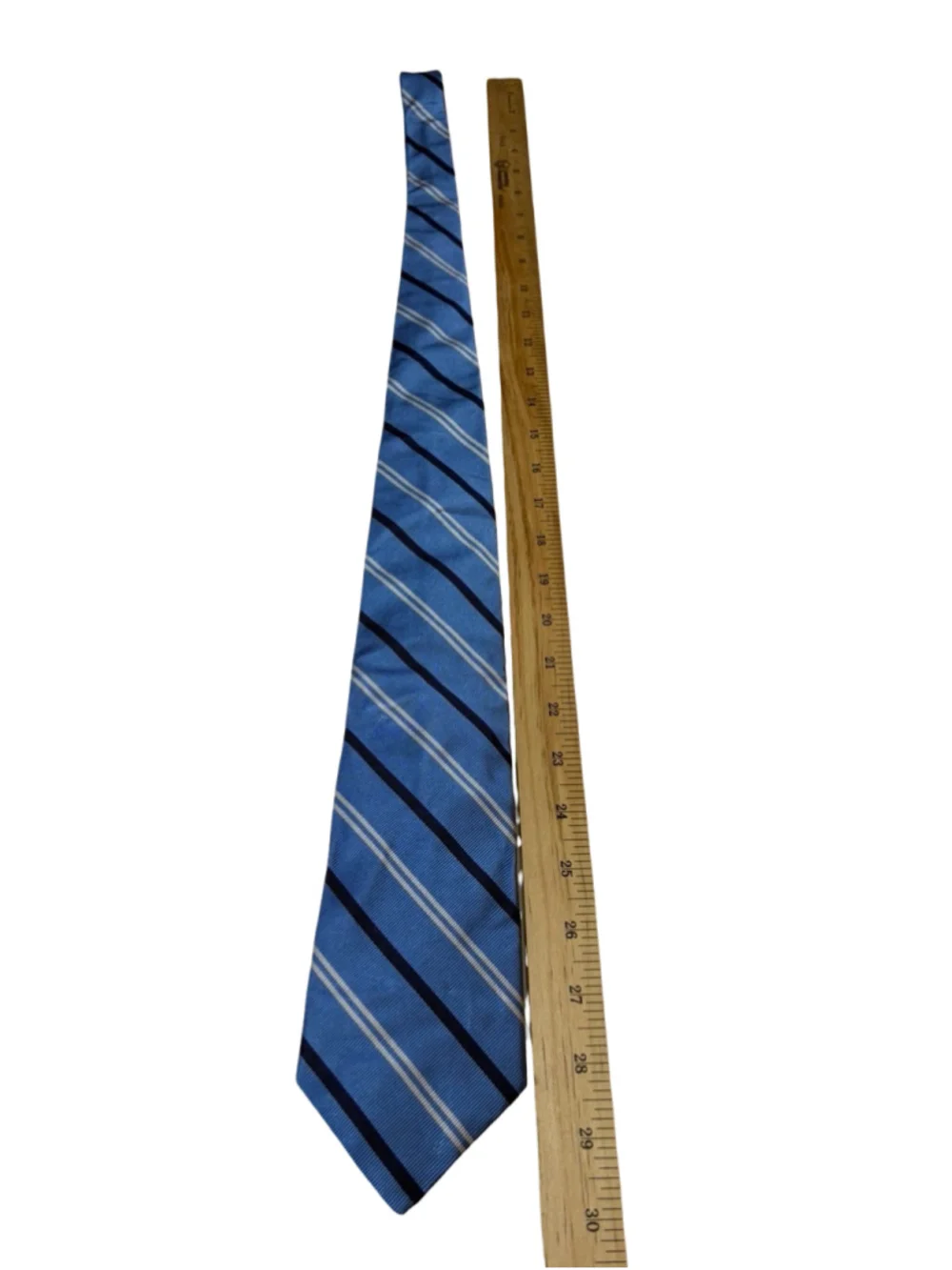 Polo Ralph Lauren Blue Striped 100% Silk Tie Made Italy Preppy Ivy League